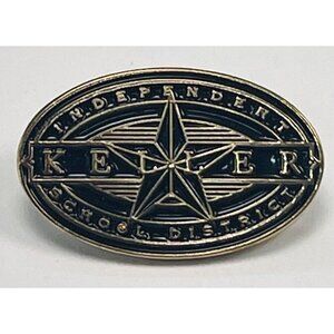 1" Goldtone Enamel Keller Independent School District KISD PINBACK Pin *Read*